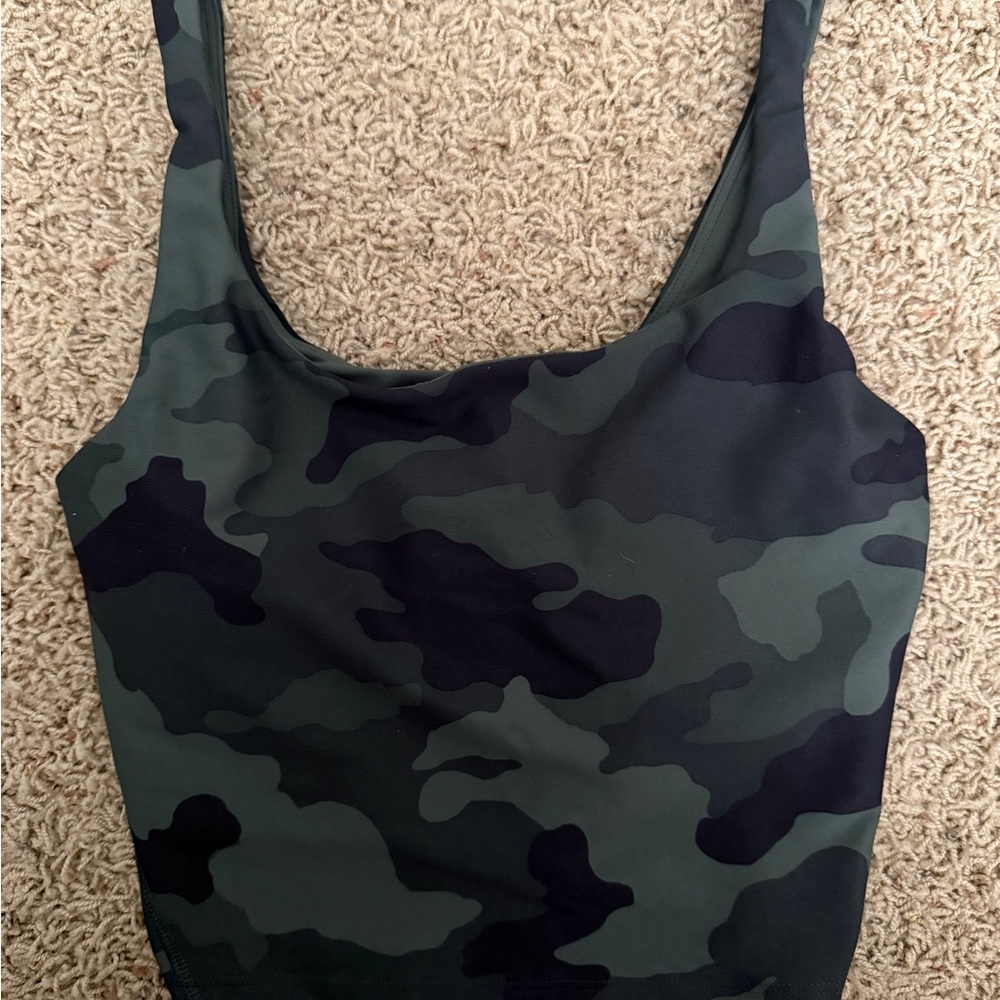 Old Navy Green and Black Fitted Crop Tank Top